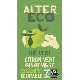 ALTER ECO - Thé Vert Citron Gingembre - Thé Vert Bio & Equitable - Boîte de 20 sachets Lot de 3 