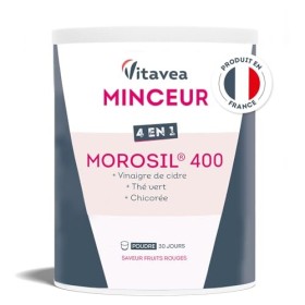 Morosil® 400 mg 4en1 | Avec Vinaigre de cidre & Thé vert | Actif breveté | Stimule le métabolisme | Sans Sucre, Saveur Fruits