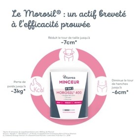 Morosil® 400 mg 4en1 | Avec Vinaigre de cidre & Thé vert | Actif breveté | Stimule le métabolisme | Sans Sucre, Saveur Fruits