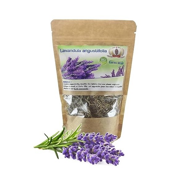 Tisane Lavande - Lavandula Angustifolia - Récoltée au Sud de lAlgérie - Sèche Sac 50 Gr