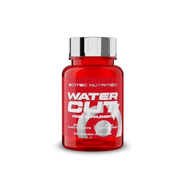 Scitec Nutrition Water Cut Capsules, Boost dénergie avec Vitamine C et B6, Extrait de Thé Vert, Réduit la Fatigue et Soutien