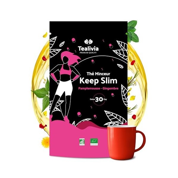Tea Livia - Thé Vert Minceur Bio | Keep Slim | Cure Détox 30 jours | Certifié Biologique | Thé Vrac 60 g - 30 tasses