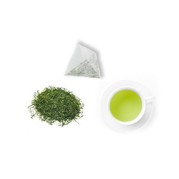 Japanese Green Tea Co Thé vert brut – Lot de 100 sachets de thé vert japonais Aracha authentiques – Thé vert végétalien en en