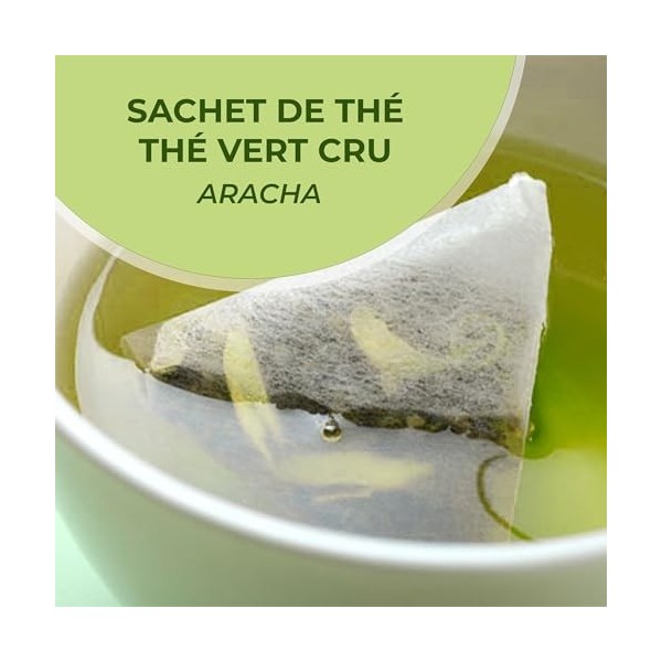 Japanese Green Tea Co Thé vert brut – Lot de 100 sachets de thé vert japonais Aracha authentiques – Thé vert végétalien en en