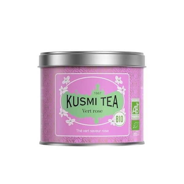 Kusmi Tea - Thé Vert Menthe Concombre Bio - Thé Vert Biologique aux Feuilles de Menthe - Arômes Naturels de Menthe et de Conc