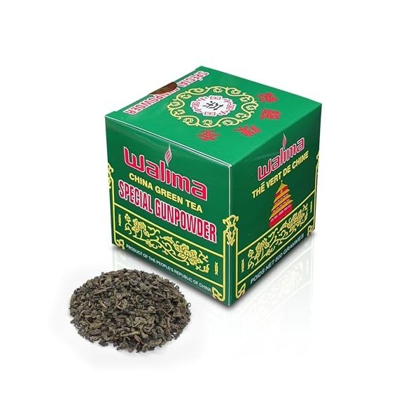 Thé Vert De Chine Walima 500g Gunpowder - Feuilles Entières, Récoltées à La Main, 100% Naturel, Authentique Et Végan, Sans Ad