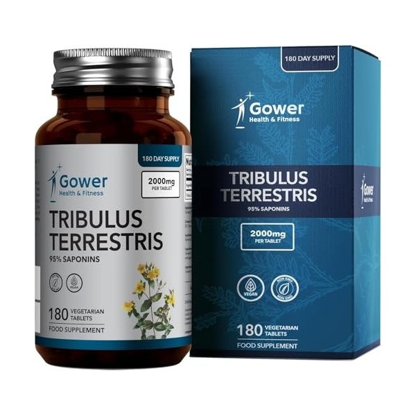 GH Tribulus Terrestris | 180 Tribulus Terrestris Comprimes 2000mg Tribulus Terrestris Haute Teneur Extrait 20:1 | Sans OGM 