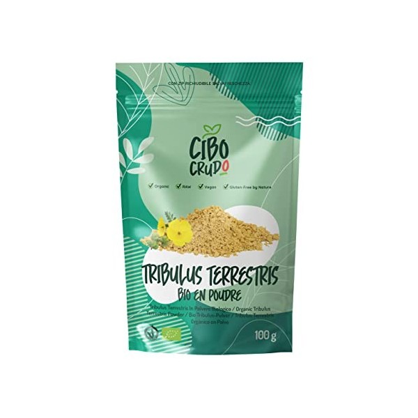 Tribulus Terrestris Poudre Bio - 100g. Contient Alcaloïdes Vitamine C et Acides Aminés. Contient Saponines et Flavonoïdes aux