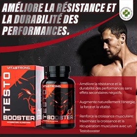 Vitastrong - Booster de testostérone, 100 % naturel et sûr Comprimé, fabriqué en Italie, haute qualité, pour augmentation ext