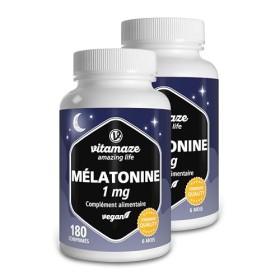 Pure Melatonin 1 MG pour 1 an , Duo Pack de 360 comprimés, Mélatonine à haute dose et végétalienne pour le sommeil, Suppléme