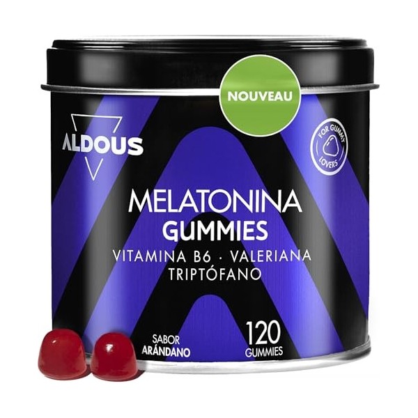Melatonine Gummies - 120 Gummies Sommeil avec Tryptophane, Valériane et Vitamine B6 - Bien dormir, sommeil mélatonine, insomn