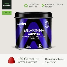 Melatonine Gummies - 120 Gummies Sommeil avec Tryptophane, Valériane et Vitamine B6 - Bien dormir, sommeil mélatonine, insomn