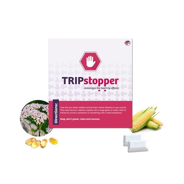 Trip stopper – Stop les Effets indésirables/bad trip - Calmant/Réconfortant – Efficace avec Champignons magiques/Truffes magi