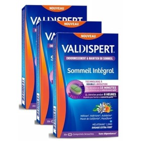 VALDISPERT - Sommeil Intégral - Endormissement et Maintien du Sommeil mélatonine 1,9mg - 3 Boites de de 30 Comprimés bicouche