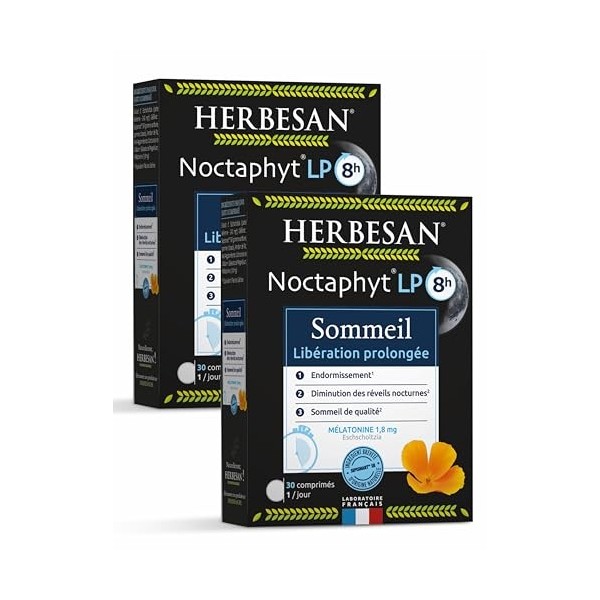 Herbesan Noctaphyt SOMMEIL LP 8 HEURES - 2 mois de Traitement - 60 Comprimés