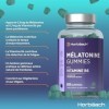 Melatonine Gummies | 60 Gommes 2 Mois | Avec Vitamine B6 | Goût Framboise | Complément Alimentaire pour Sommeil | par Horba