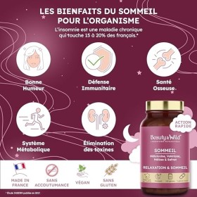 Sommeil, 1.9mg de Mélatonine pour mieux Dormir | FORMAT 4 MOIS - Calme lesprit & le Corps, Valériane, Mélisse, Safran, Vitam