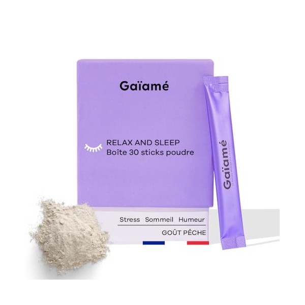 Gaïamé, Pack 30 sticks relax and sleep,anti stress, sommeil, anxiété, humeur, safran, prébiotique, vitamine digestion