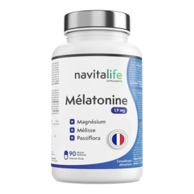 Melatonine 1,9 mg + Magnesium + melisse et passiflore. Melatonine Fort à Action Rapide. Complément Alimentaire Sommeil. Dors 