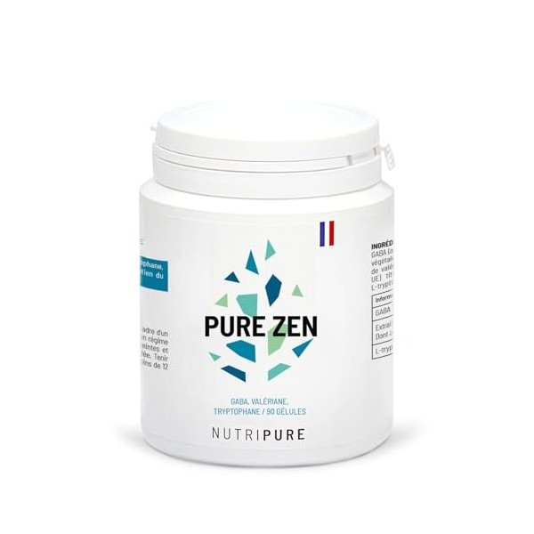 Nutripure | Pure Zen | Complément Alimentaire Anti Stress et Anxiété | Améliore la qualité du Sommeil et Favorise la Relaxati