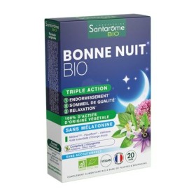 Santarome Bio - Bonne Nuit Bio - Sommeil de qualité - A base de Pavot de Californie & Mélisse, Sans mélatonine - Goût Cassis 
