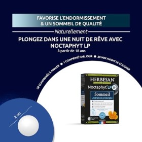 HERBESAN - NOCTAPHYT LIBÉRATION PROLONGÉ- Mélatonine 1.8 mg - Sommeil , réveil nocturne, décalage horaire - 30 comprimés