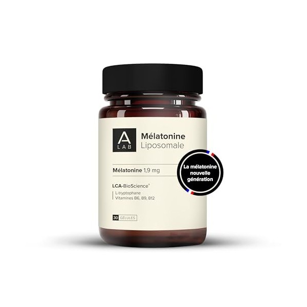 A-LAB Mélatonine Liposomale 1,9 mg - Assimilation Renforcée - Complément Alimentaire Sommeil, Jetlag - 30 jours de prise - Fa