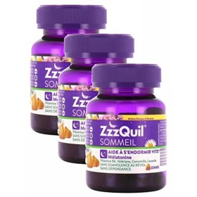 ZzzQuil Sommeil 30 gommes - Arôme MANGUE BANANE Lot de 3 Boites de 30 Gommes 3 