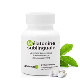 Mélatonine Sublinguale Arôme cerise * 1,8 mg pour 2 comprimés - 480 doses journalière * Pureté garantie supérieure à 99% 