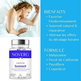 Sommeil | Endormissement Rapide et Durable | Sommeil Réparateur et de Qualité | Melatonine, Pavot de Californie, Passiflore, 