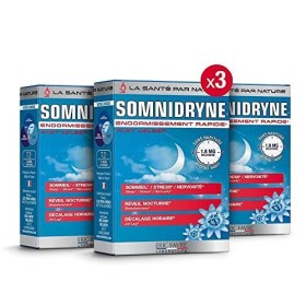 SOMNIDRYNE Lot de 3 - COMPLEMENT SOMMEIL ADULTE - Formule Endormissement Rapide aux Plantes Pour Dormir - Améliore les Troubl