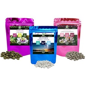 "Sommeil" Pack NAKURU | Mélatonine 90 cps | Passiflore 90cps | Valériane 90cps | Poudre Séchée et Compressée à Froid | Condit