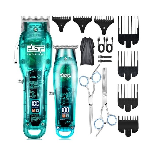 DSP® Tondeuse à cheveux, kit de tondeuse pour homme, ensemble de barbier professionnel pour couper les cheveux et la barbe, t