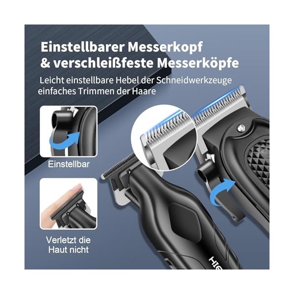 HIENA Pro Tondeuse à cheveux fessionnelle pour homme, kit de coupe de barbier sans fil et tondeuse électrique, rechargeable p