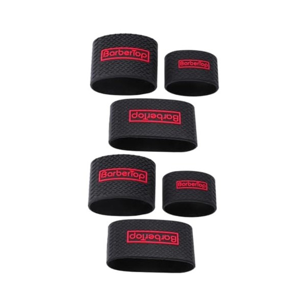 Ipetboom Lot de 6 tapis en silicone pour tondeuse à cheveux, poignée pour ciseaux de coiffure, bande de coupe électrique, cis