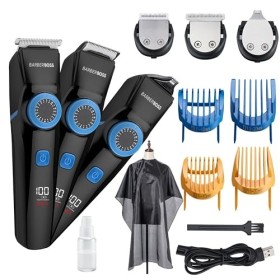 BarberBoss Tondeuse à cheveux 3 en 1, kit de toilettage pour homme – Détails, tondeuse à cheveux et barbe, tondeuse à cheveux