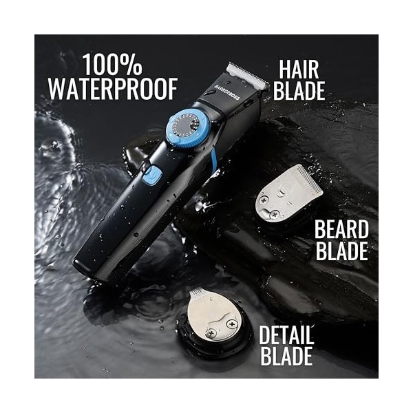 BarberBoss Tondeuse à cheveux 3 en 1, kit de toilettage pour homme – Détails, tondeuse à cheveux et barbe, tondeuse à cheveux