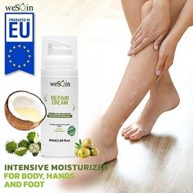SQin Natural Repair Cream - pour peaux irrité et sèches sujettes à leczéma, psoriasis, névrodermite - crème hydratante idéal