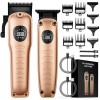 Oneyus Tondeuse à cheveux professionnelle 2 en 1 Clipper pour homme - Sans fil - Affichage LED - Avec 9 peignes de guidage - 