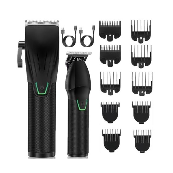 Tondeuse à cheveux professionnelle pour homme, ensemble de tondeuse de barbier professionnelle sans fil pour homme, kit de to
