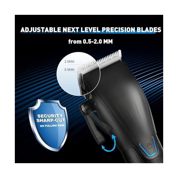 Tondeuse à cheveux professionnelle pour homme, ensemble de tondeuse de barbier professionnelle sans fil pour homme, kit de to