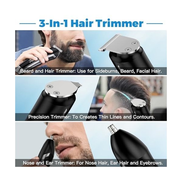 Vexloria Tondeuse Barbe Homme, Tondeuse Cheveux Hommes Professionnel T - Blade Rasoir Electriques Tondeuse Cheveux Barbe Nez 