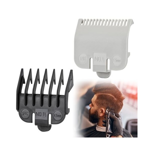 Wahl Lot de 2 protections pour tondeuse professionnelle Wahl Longueur de coupe 3,8 cm et 1,27 cm 1,5 et 4,5 mm 