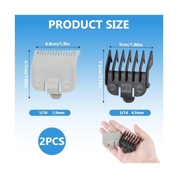 Wahl Lot de 2 protections pour tondeuse professionnelle Wahl Longueur de coupe 3,8 cm et 1,27 cm 1,5 et 4,5 mm 