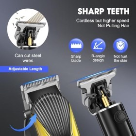 HIENA PRO Ensemble de tondeuse à cheveux pour homme professionnel, coupe cheveux rechargeable, T-Blade Tondeuse Machines à ch