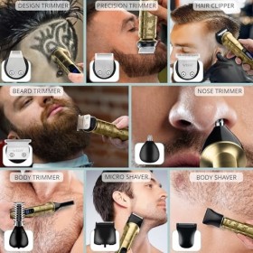 VGR Tondeuse à barbe rechargeable pour homme – Tondeuse à cheveux sans fil – Étanchéité IPX6 – Rasoir électrique – Kit de toi