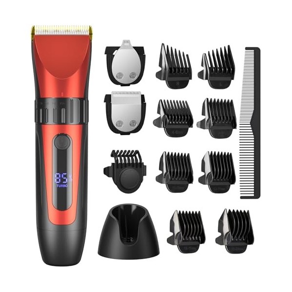 ELEHOT-Store Tondeuse à Cheveux 2000mAh Batterie, Tête en Titane et Lame en Céramique Tondeuse Barbe, IPX6 Kit Tondeuse Dégra