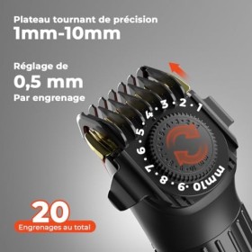 ELEHOT-Store Tondeuse à Cheveux 2000mAh Batterie, Tête en Titane et Lame en Céramique Tondeuse Barbe, IPX6 Kit Tondeuse Dégra