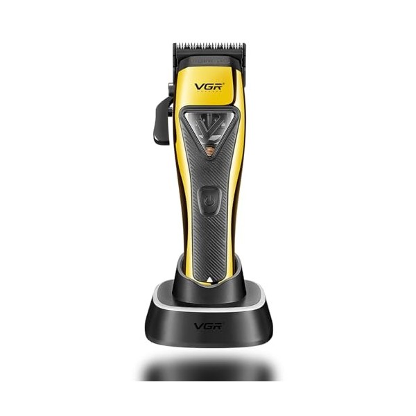 VGR 015 Tondeuse sans fil professionnelle pour hommes, moteur Vector 9000 RPM, lame DLC, tondeuse pour coupe de cheveux avec 