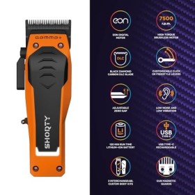 Gamma+ Shorty Tondeuse à Cheveux Professionnelle Homme avec Dimensions Réduites, Moteur Brushless EON, 120 Min dautonomie, L